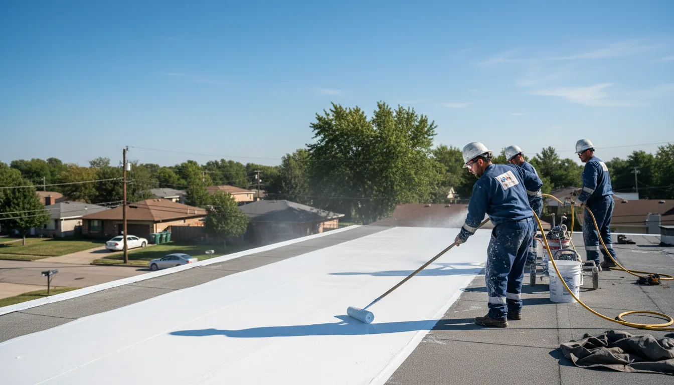Commercial roof coating in Aldrich, MN near me
